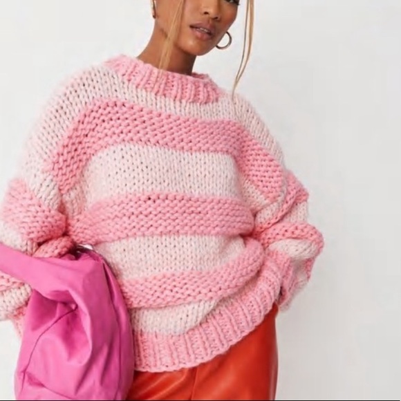 Pink stripe knit sweater - Picture 2 of 2
